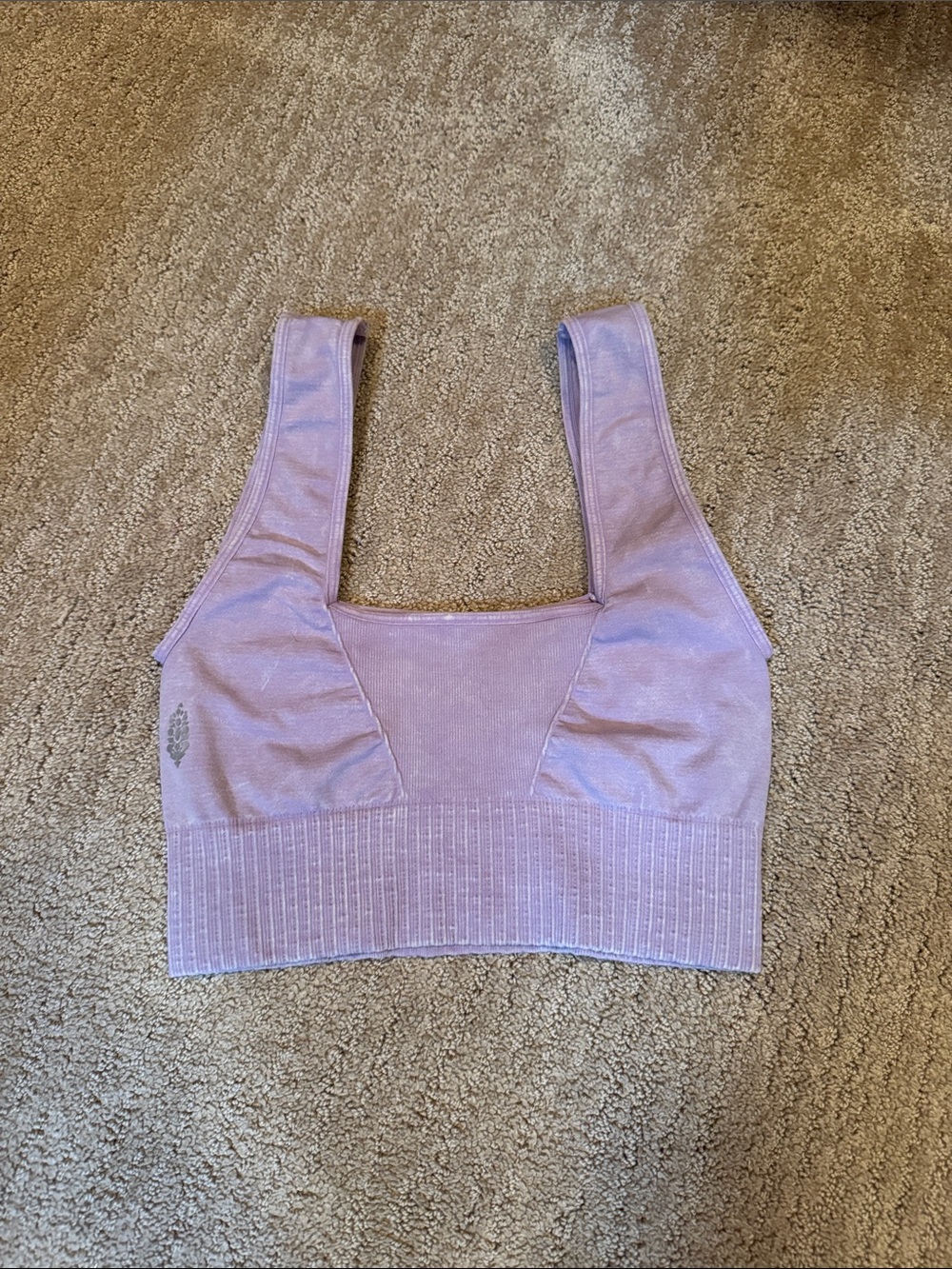 Free People Lavender Ribbed Support Bralette